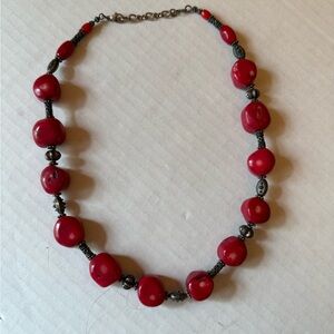 Red coral necklace